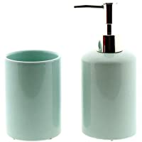 Cuco´S Nest Set de Baño de 2 Piezas de Ceramica Mod. Azul. Conjunto de Accesorios de sobreponer Compuesto de Vaso y…